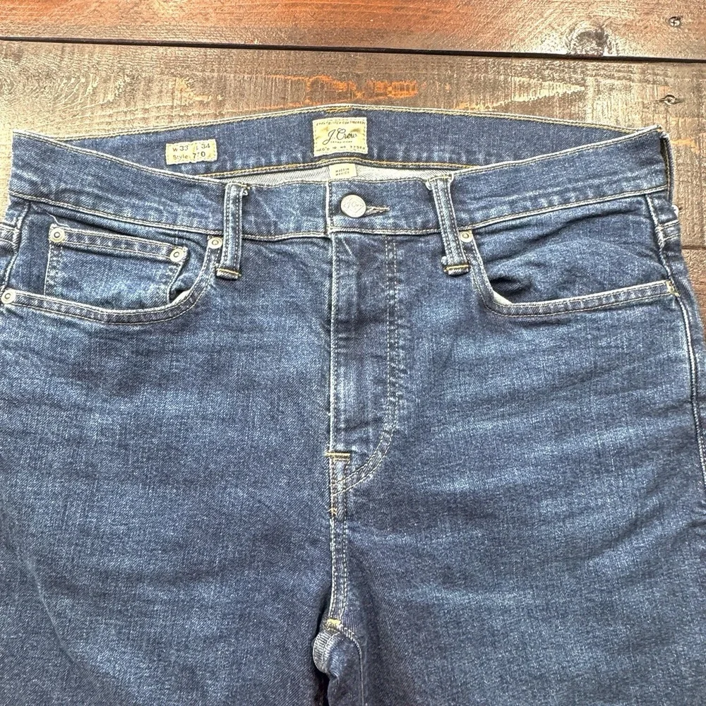 J.Crew 770 Straight‎ Men's 33 Med Wash Stretch Denim Jeans Classic Act 34
